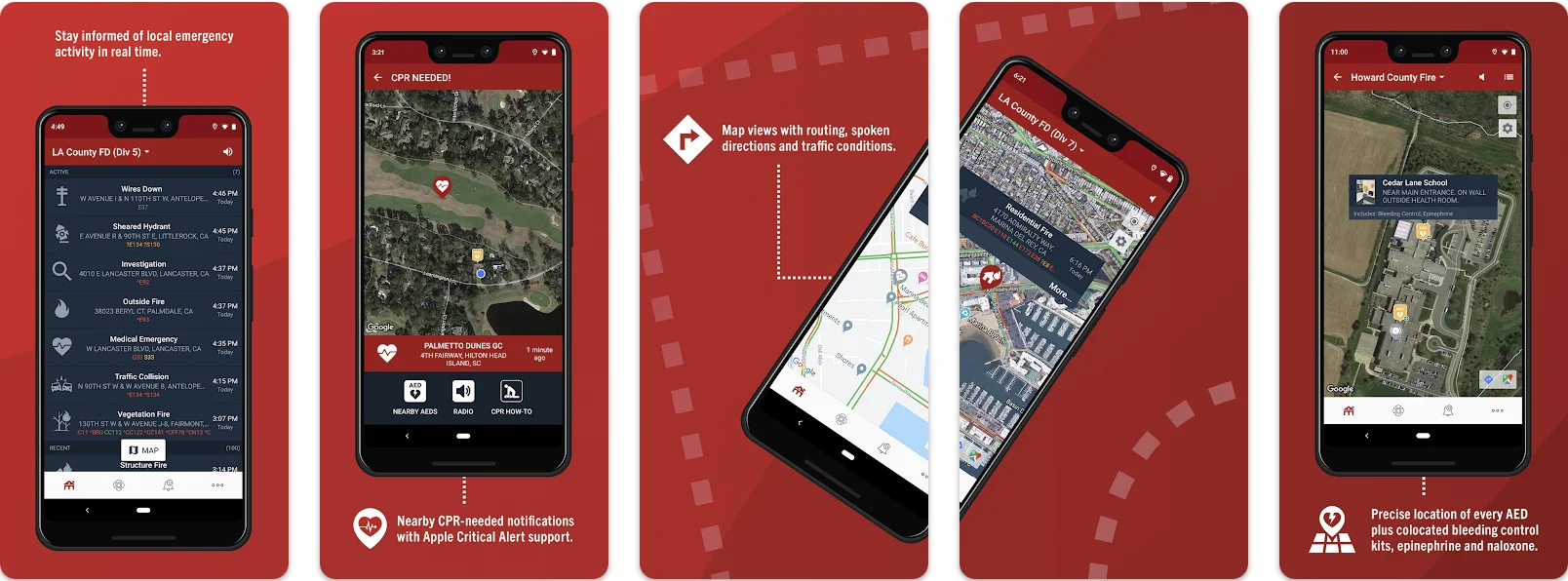 PulsePoint Respond app screens